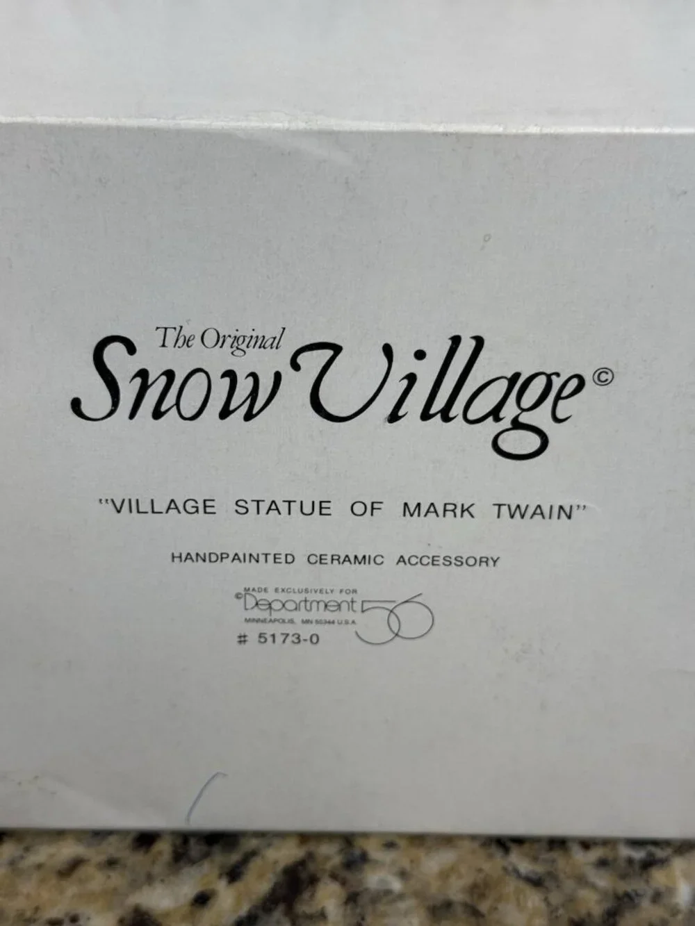 Department 56 The Original Snow Village Statue Of Mark Twain #5173-0